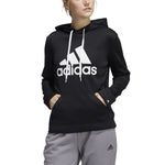 adidas Women's Game and Go Big Logo Hoodie, Black/Chalk White, Medium