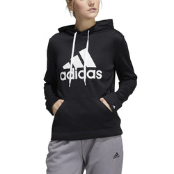 adidas Women's Game and Go Big Logo Hoodie, Black/Chalk White, Medium